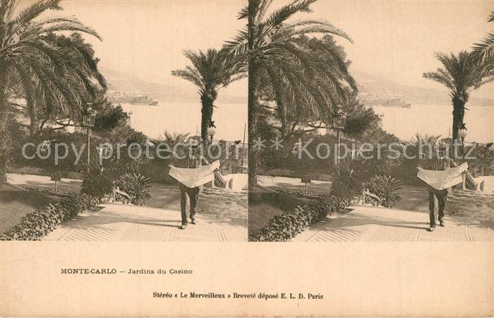 Stereoscopkarte Monte-Carlo Jardins du Casino