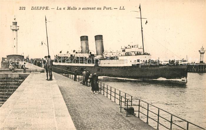 Dampfer Oceanliner La Malle Port Dieppe