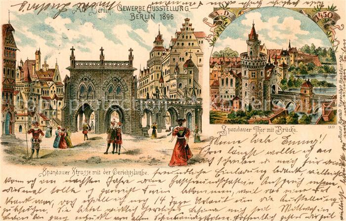 Ausstellung Gewerbe Berlin 1896 Spandauer Strasse Gerichtslaube Spandauer Tor Br
