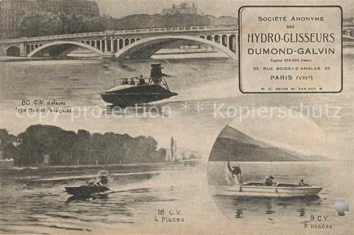 Boote Hydro-Glisseurs Dumond-Galvin Paris