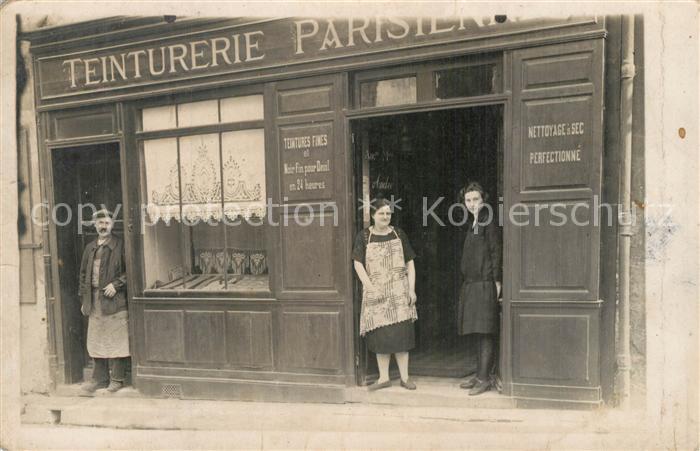 W?scherei Lavandaie F?rberei Paris Teinturerie Privatfoto-Ak