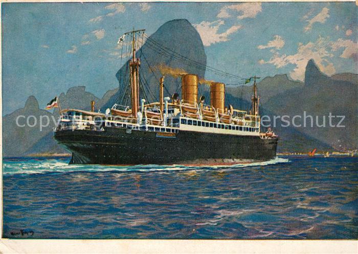Dampfer Oceanliner Sierra Morena Hafen Rio de Janeiro