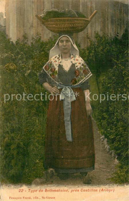 Castillon-en-Couserans Type de Bethmalaise Costumes Trachten