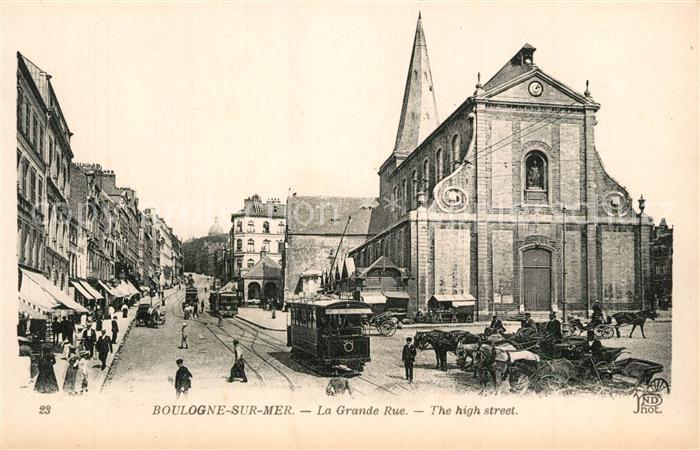 Boulogne-sur-Mer La Grande Rue Tram Eglise