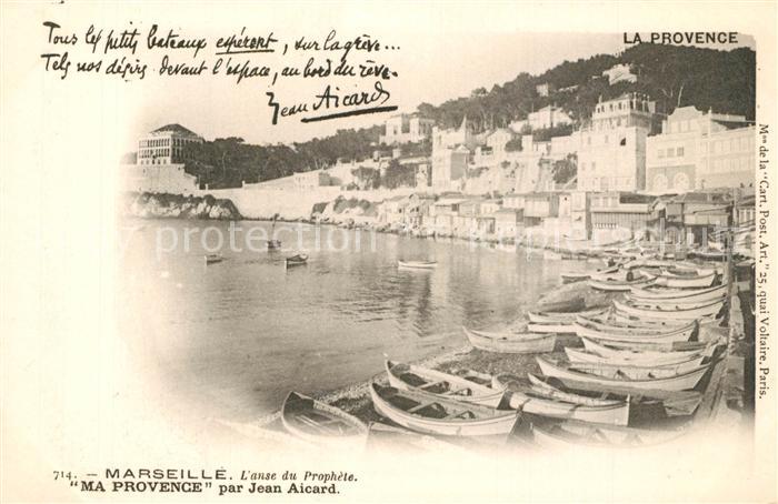 Marseille Bouches-du-Rhone Anse du Prophète Poemes de Provence de Jean Aicard