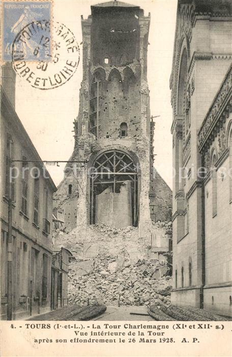 Tours Indre-et-Loire Tour Charlemagne XIe et XIIe siècles Ruines