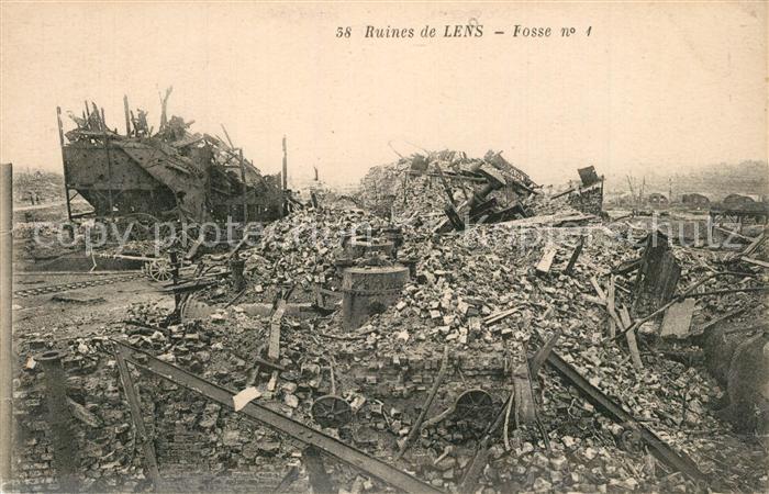 Lens Pas-de-Calais Ruines de la ville Grande Guerre Truemmer 1. Weltkrieg