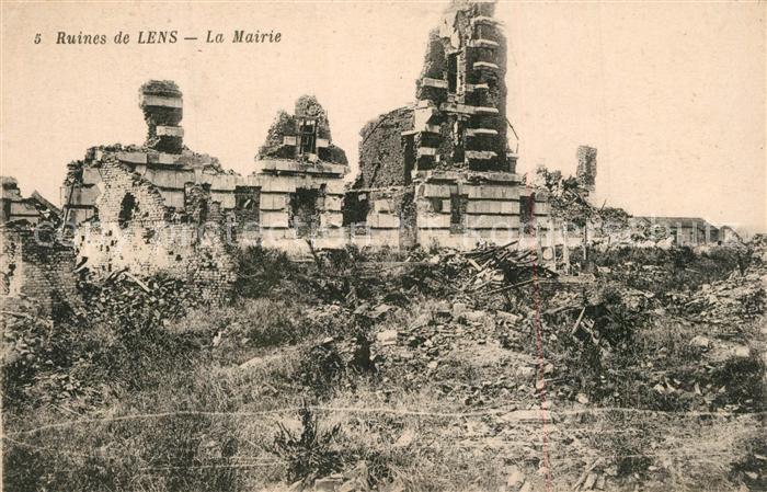 Lens Pas-de-Calais Ruines de la ville La Mairie Grande Guerre Truemmer 1. Weltkr