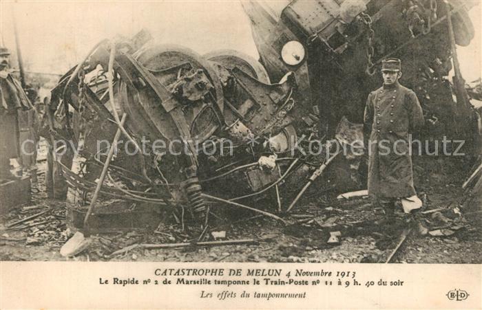 Melun Seine et Marne Catastrophe 4 Nov 1913 Le Rapide no 2 tamponne le Train-Pos
