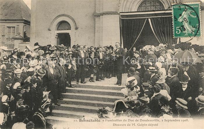 Bonnetable Funerailles du Duc de Doudeauville Sept 1908