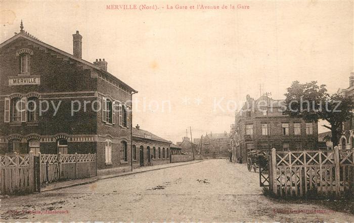 Merville Nord La Gare et l’Avenue de la Gare