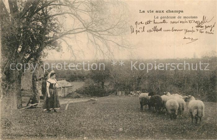 Auvergne Region La gardeuse de moutons