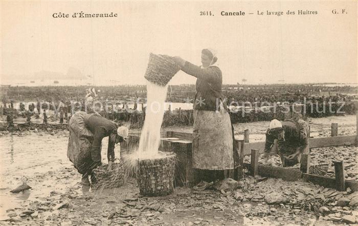 Cancale Le lavage des Huitres