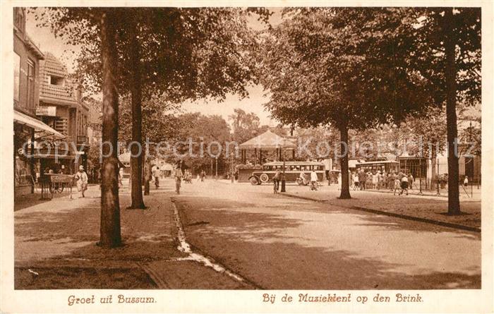 Bussum Bij de Musiektent op den Brink