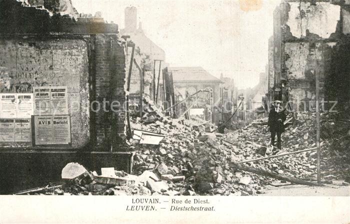 Louvain Flandre Rue de Diest nach Zerstoerung