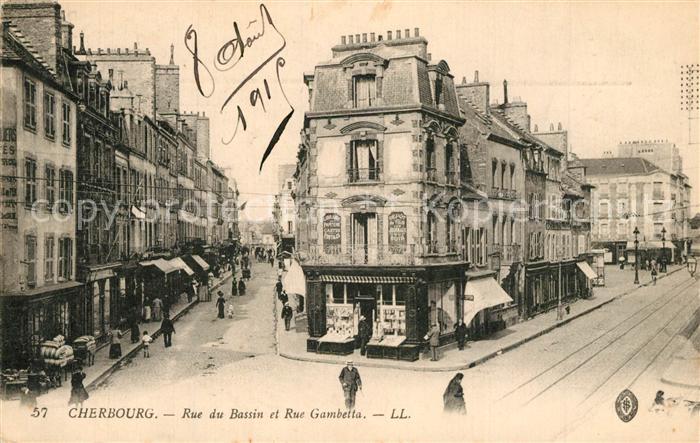 Cherbourg Rue du Bassin et Rue Gambetta