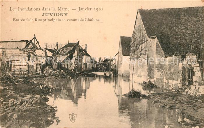 Juvigny Marne Entree de la Rue principale en venant de Chalons