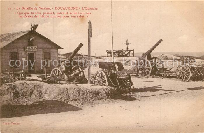 Douaumont Quai que tu sois passant entre et salue bien bas les Restes des Heros