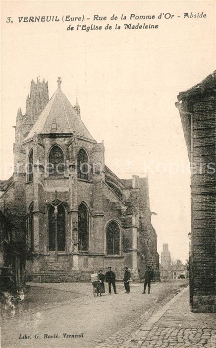 Verneuil-sur-Avre Rue de la Pomme d’Or Abside de l’Eglise de la Madeleine