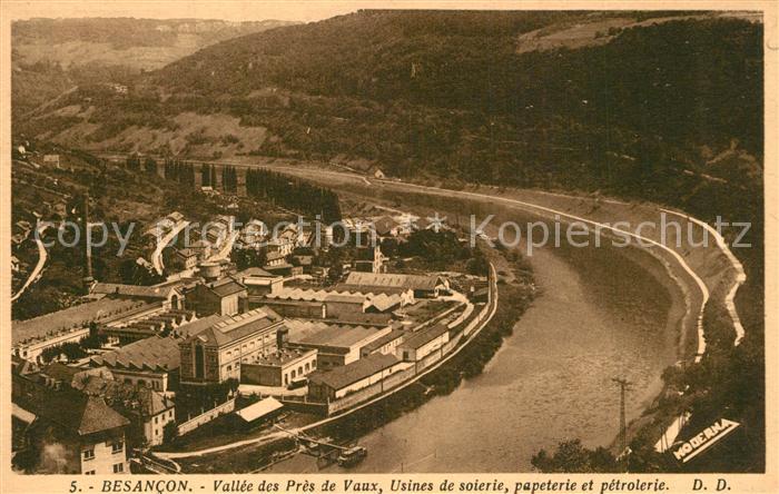 Besancon Doubs Vallee des Pres de Vaux Usines de soierie papeterie et petrolerie