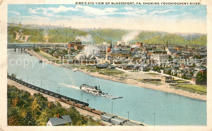 Mckeesport Pa View Aerial showing Youghiogheny River