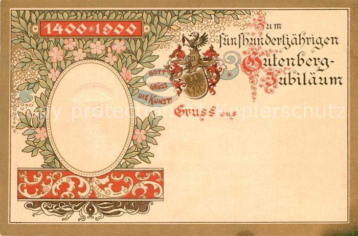 Gutenberg Johannes Buchdruck 500-j?hriges Jubil?um Litho