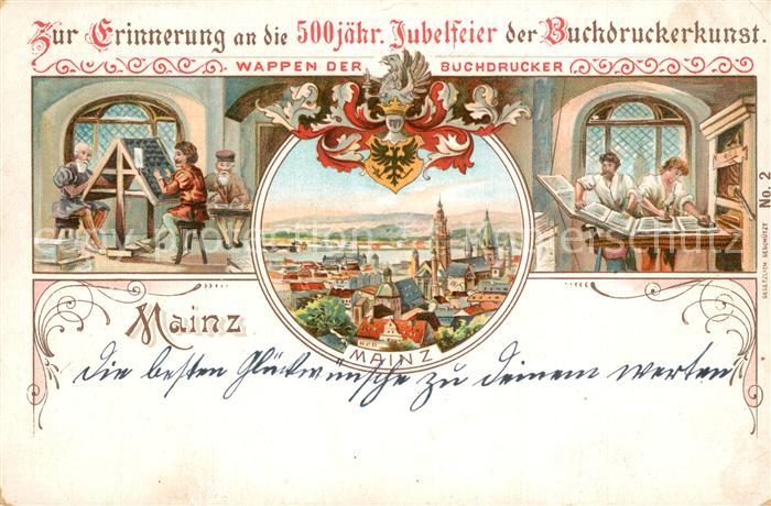 Gutenberg Johannes Buchdruck Jubelfeier Mainz Litho