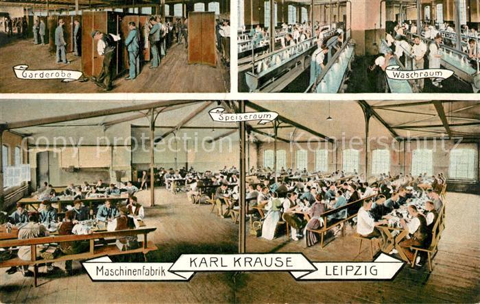 Buchdruck Maschinenfabrik Karl Krause Leipzig Garderobe Waschraum Speiseraum