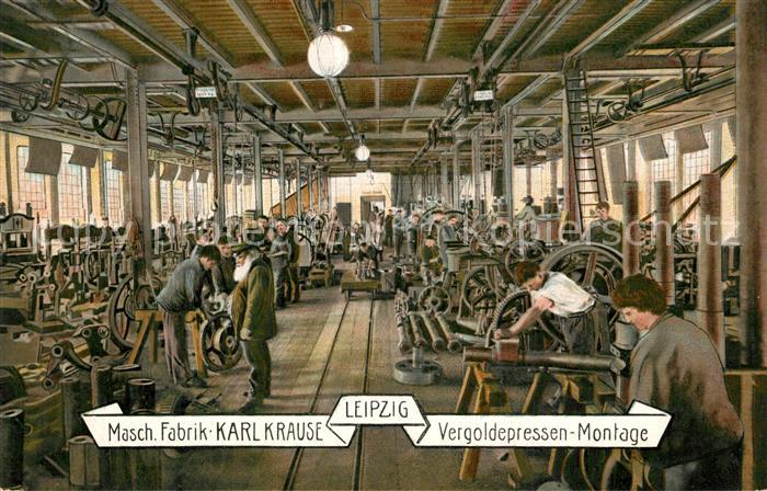 Buchdruck Maschinenfabrik Karl Krause Leipzig Vergoldepressen-Montage