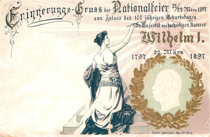 Wilhelm I Nationalfeier Litho