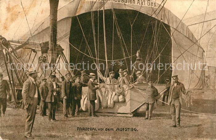 Zeppelin Parseval vor dem Aufstieg