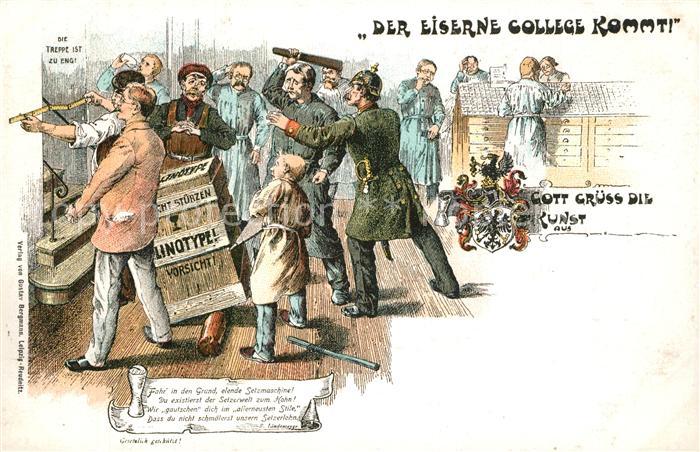 Druckerei Linotype Setzmaschine Polizist Litho