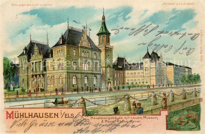 METEOR Hold to Light Nr. 16523 M?hlhausen Elsass Hauptgeb?ude Museum Rhein-Rhone