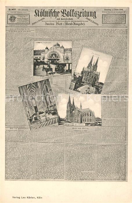 Zeitung K?lnische Volkszeitung Hauptbahnhof Dom