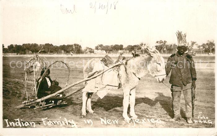 Indianer Native American Indian Family New Mexico Esel