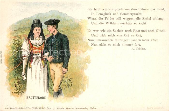 Herrfurth O.  Trachten Brotterode Gedicht A. Trinius Litho