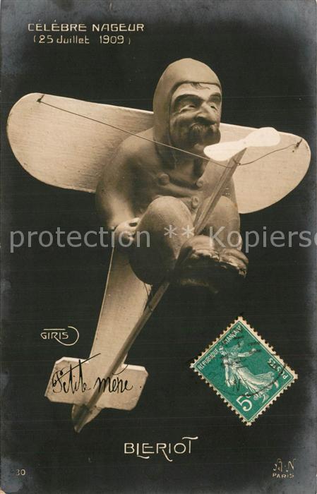 Foto AN Paris (Noyer) Nr. 30 Luftfahrtpionier Bleriot Celebre Nageur