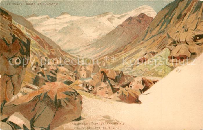Berggesichter Gavarnie Verlag-Killinger-Nr. 131 Litho