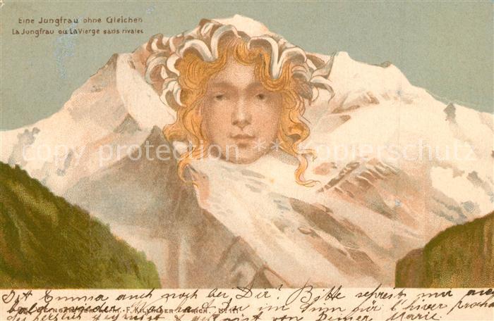 Berggesichter Jungfrau ohne Gleichen Litho