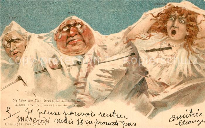 Berggesichter Jungfraubahn Eiger M?nch Jungfrau Litho