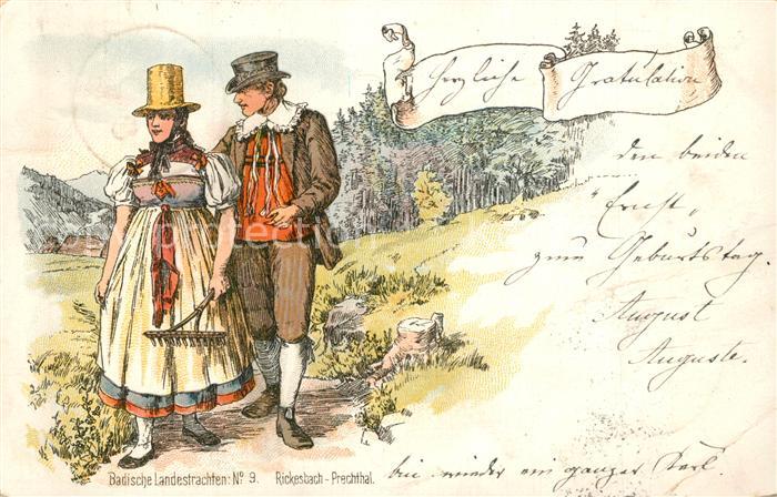Trachten Schwarzwald Rickesbach Prechthal Litho Rechen