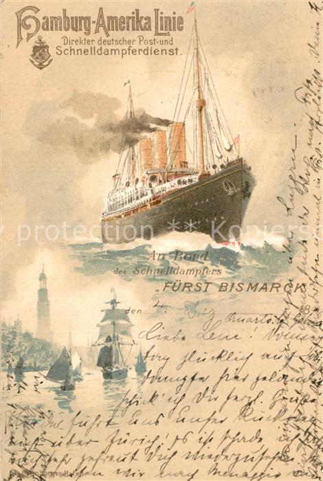 Dampfer Oceanliner F?rst Bismarck Hamburg-Amerika-Linie