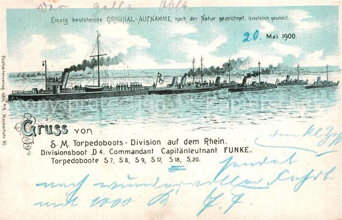 Marine S.M. Torpedoboots-Division Rhein Kapit?nleutnant Funke