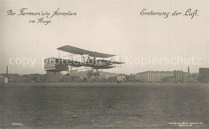 Flugzeuge Zivil Farman'sche Aeroplan Flugpionier