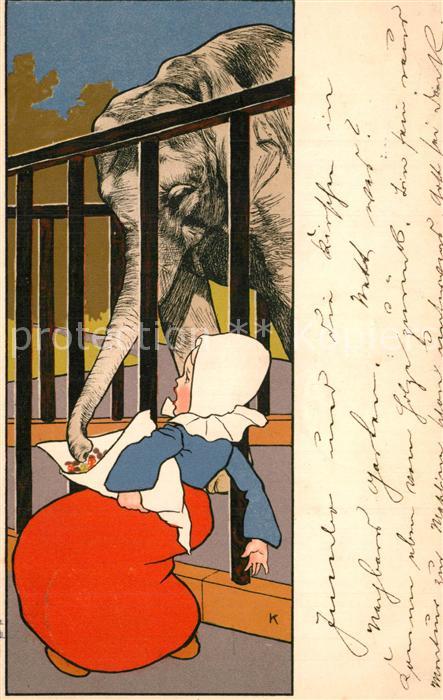 Elefant Kind Blumenstrauss