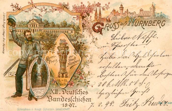 Bundesschiessen N?rnberg Ehrenpreis Litho