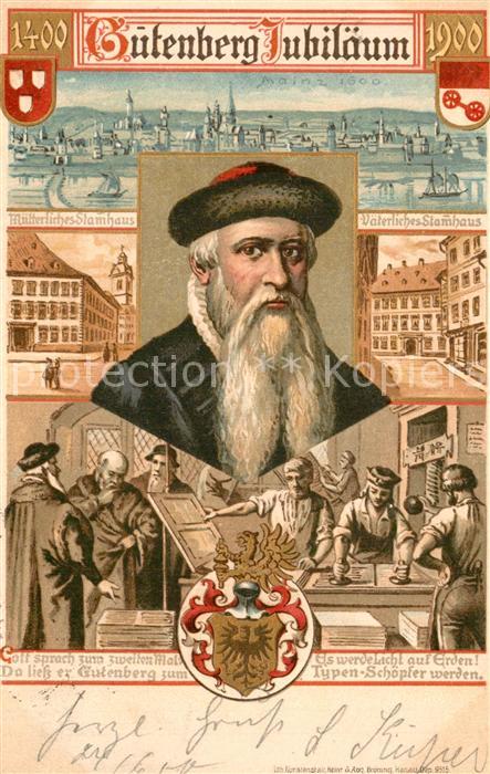 Gutenberg Johannes Buchdruck Jubil?um Stammhaus