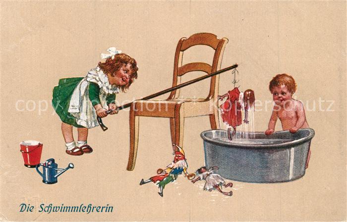 Thiele Arthur Kinderhumor Die Schwimmlehrerin Puppen Wanne