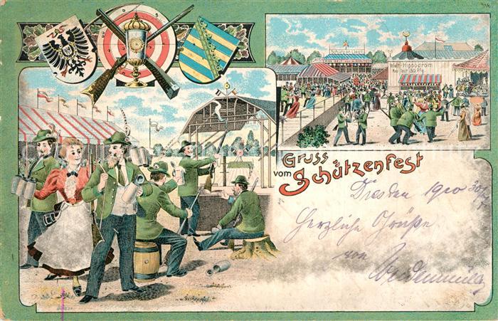 Schuetzenfest Welt-Hippodrom Litho