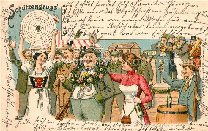 Schuetzenfest K?nstler O. Weise Litho